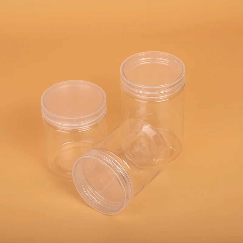 Empty Body Scrub Jars 200ML Black Cosmetic Plastic Jars with Lid for Body Butter Container Jars