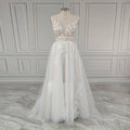 Real Photos High Quality V-Neck Tulle A-line Wedding Dress Elegant Women Appliques Lace Low Back Bride Gown Bridal Dress