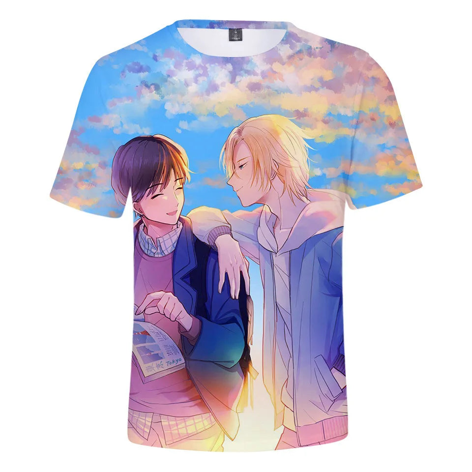 Fitspinew Japanese Anime Printed T Shirt 3d Digital Printing Tshirts Sublimation Printing T-shirt