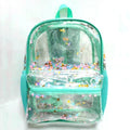 Custom Sequins Transparent Pvc&tpu School Backpack Summer Jelly Bag Waterproof clear Kids School Bag with Flowing Bling Sequins