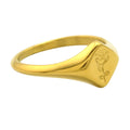 Fashion Jewelry Trendy Classic Wedding Engagement Signet Ring 18k Gold Plated Rose Flower Stainless Steel Silver Plated
