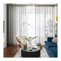 Innermor Home Decor Grid Style Tulle Curtains for Living Room Solid Breathable Bedroom Kitchen Customized 100% Polyester
