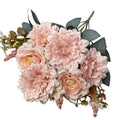 Retro Style 9 Heads Silk Peonies Bush Artificial Flowers Peony Bouquet for Home Table Decor