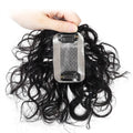 AU Human Hair Pieces Invisible Natural Hand Tied Silk Base Short Curl Women Topper with Clips