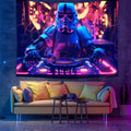 Hippie Cartoon Character UV Reactive Tapestry DJ Music Wall Blanket Black Light Animal Neon Backdrop Tapestries Home Room Decor