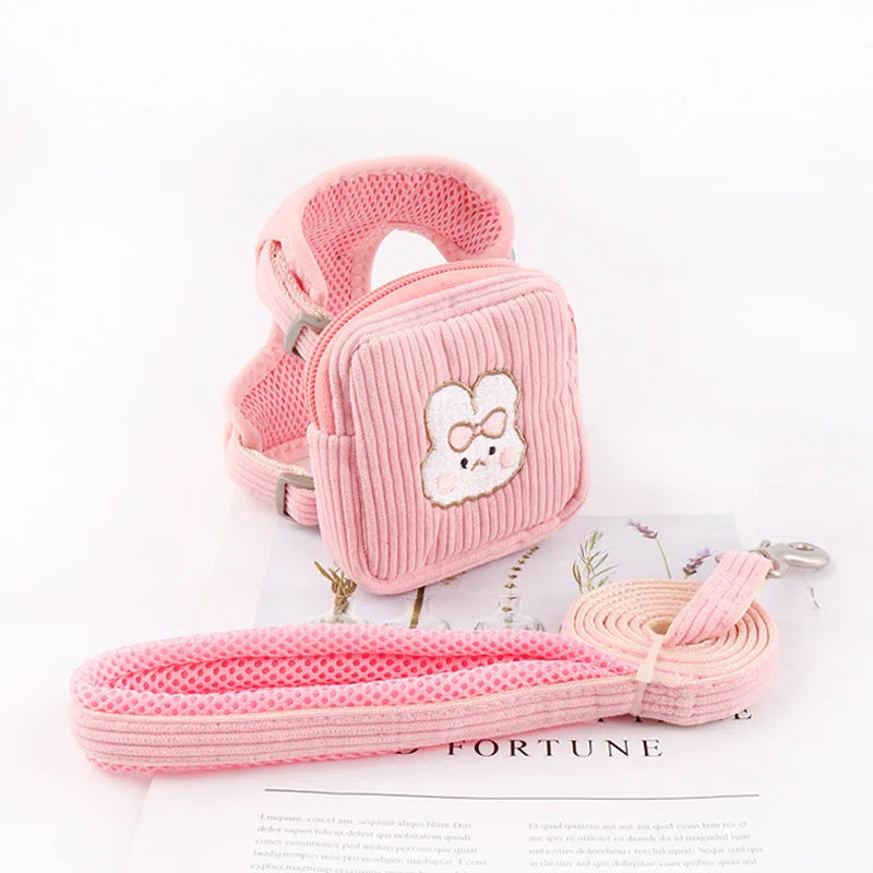 2024 Factory Hot Cute Pattern Set Luxury Pet Vest Soft Mesh Padding No Pull Dog Harness With Handle Customization