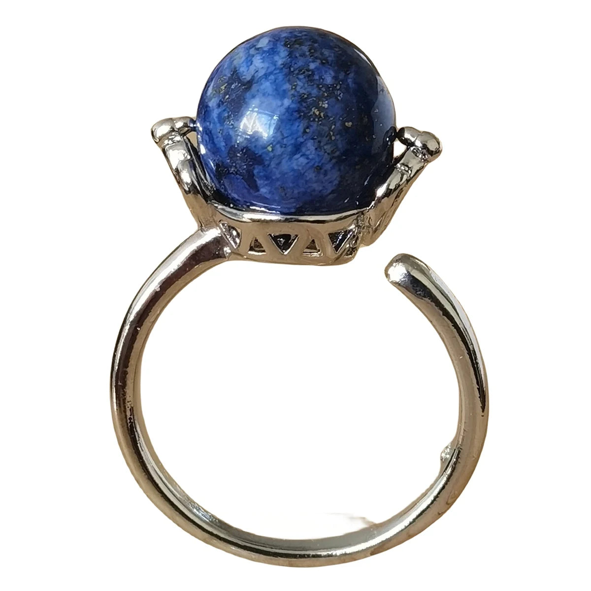 Wholesale New Natural Lapis Lazuli Gemstone Adjustable Open Rings for Women Girls Party Birthday Gift