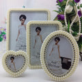 European-style White Pearl Luxury Resin & Glass Photo Frame 3-10 Inch Customizable Size Home Decor