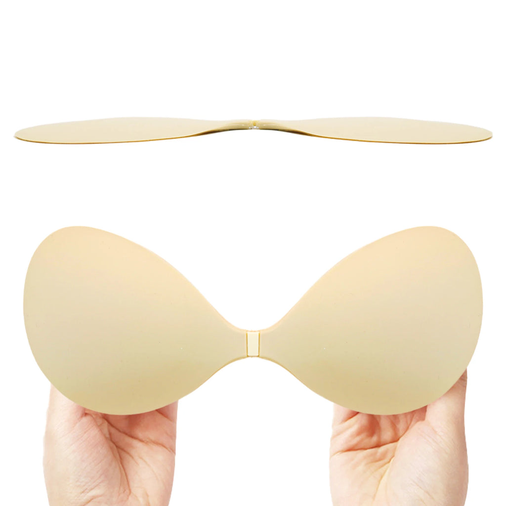 Ultimate Comfortable Strapless Silicone Push-Up Bra Breathable Invisible Front Closure Seamless Design Discretion Guaranteed