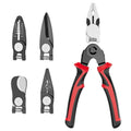5 in1 Multifunctional Electrician's Pliers Replaceable Wire Stripping Wire Cutting Needle Nose Tools Steel Plastic Electricians