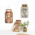 Wood Mason Jar Shape Coffee Sign Wooden Sign Plaque Home Coffee Bar Wall Decoration Coffee Lover Gift