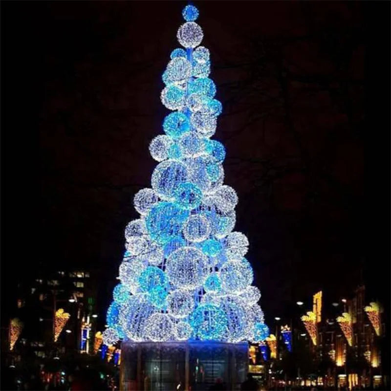 Giant 12m 15m 18m Christmas Cone Tree Commercial LED Lights Christmas Tree for Amusement Parks