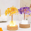 Wholesale Natural Crystal Chips Stone Crystal Tree Night Light Clear Quartz Point Home Ambient Lamp Ornaments