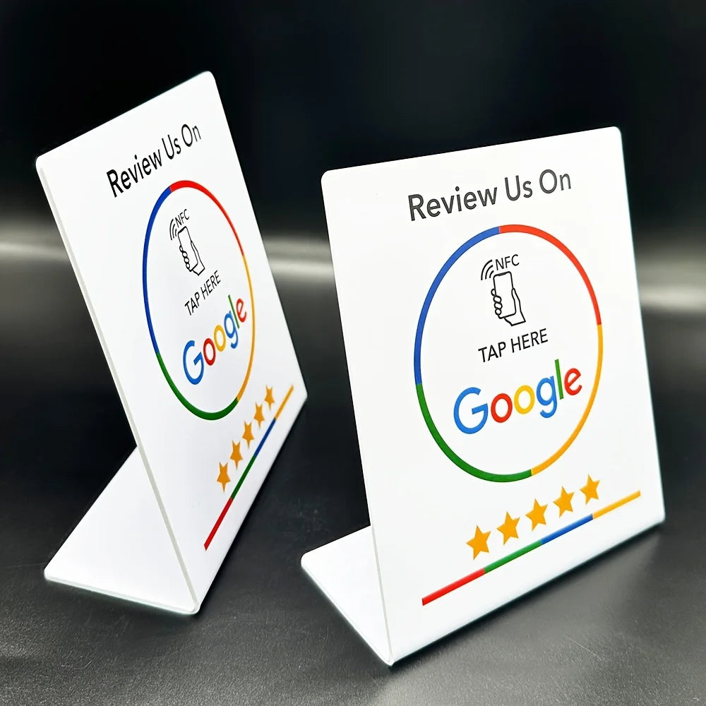 Customizable Logo PVC NFC Card Holder 13.56Mhz Durable for Business Social Media Reviews 504 Bytes Storage Google Review