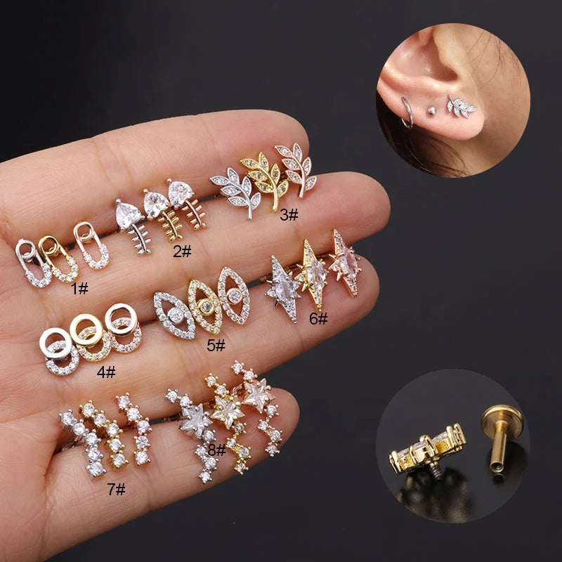 Gaby New Arrive Various Shape Labret Monroe Lip Ring Tragus Helix Earring Stud Piercing Jewelry Lip Ring Piercing