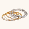 2025 New Arrival Luxury Women's Stainless Steel Tennis Bracelet Rose Gold Plated 4MM Cubic Zirconia Hand Chain