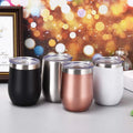 Custom Logo Fast Shipment Double Wall 304 Stainless Steel 12oz Egg Shell Wine Mugs Tumbler BPA Free