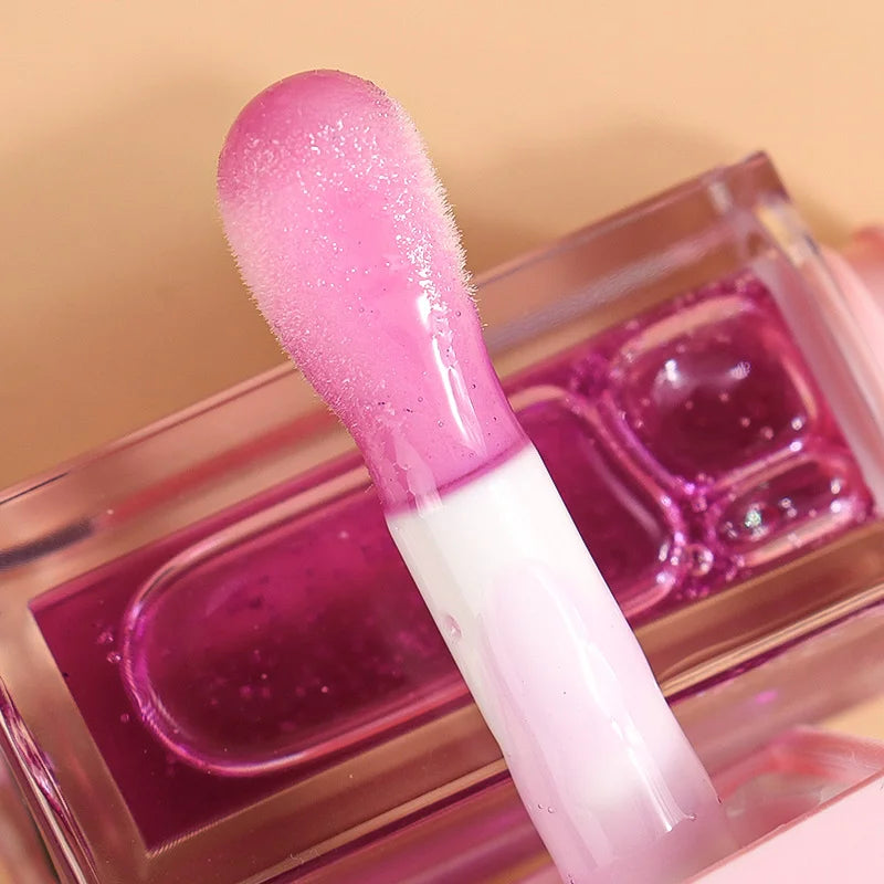 All Clear Crystal Square Big Doe Foot Lipgloss Container Thick Bottle Transparent Lip Gloss Tubes With Big Brush Wand 10ml Oil
