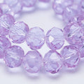 4mm 6mm 8mm Rondelle Glass Beads Purple Color Faceted Round Beads for Jewelry Making DIY Crafts