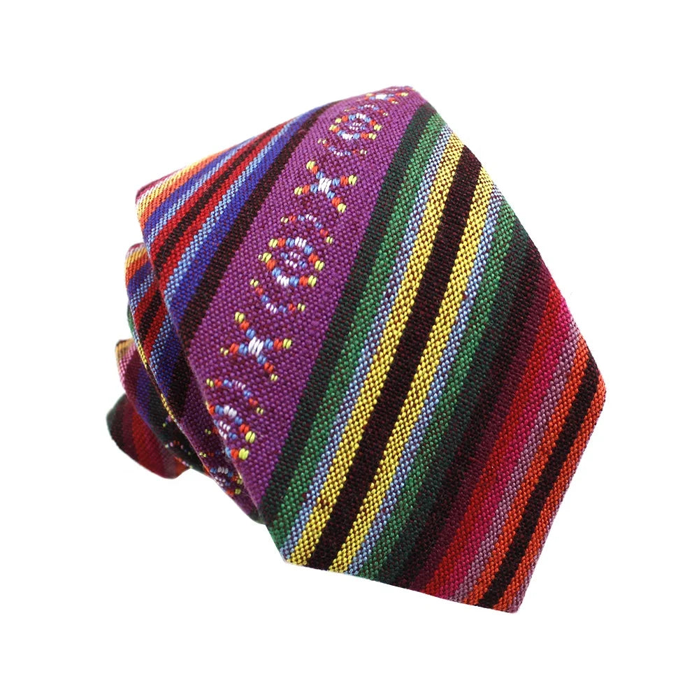 Low MOQ Wholesale Mens Ties Shengzhou Custom Necktie Slim Skinny Cotton Polyester Novelty Colorful Striped 6CM Neckties for Men