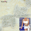 WRA-889 Hot Sales Silver Diamond Crystal Patches Rhinestone Motif Applique for DIY Design Dress