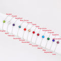 BJB0047B New Fashion 12 Color Zircon Birthstone Charm Bracelet Women Classic Lucky Stone Adjustable Gold Plated