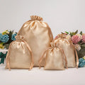 Custom Logo Luxury Satin Silk Jewelry Gift Wig Eyelash Storage Package Pouch Drawstring Bag Customizable Sizes & Colors