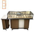 Jewellery Shop Furniture Vitrine Stainless Steel Marble Glass Luxury Jewelry Showcase Display Cabinet