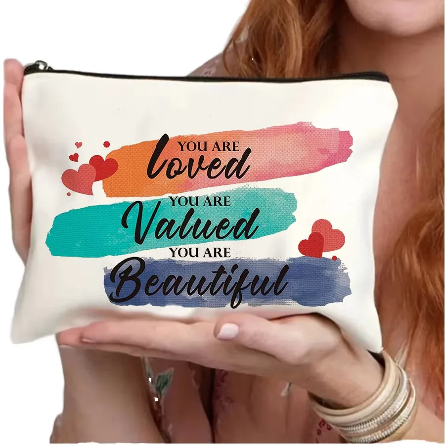 Custom with Logo Blank DIY Bulk Multi-Purpose Zippered Craft Travel Toiletry Cotton Canvas Zipper Pouch Cosmetic Makeup Bags