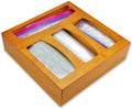 HOT SALE Bamboo Ziplock Bag Storage Organizer Dispenser for Kitchen Drawer Suitable for Gallon Quart Sandwich & Snack Variety Size Bag