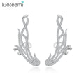LUOTEEMI Fashion Jewelry in Bulk Women Cubic Zicornia Ear Jackets Earrings Romantic Cuff Earrings
