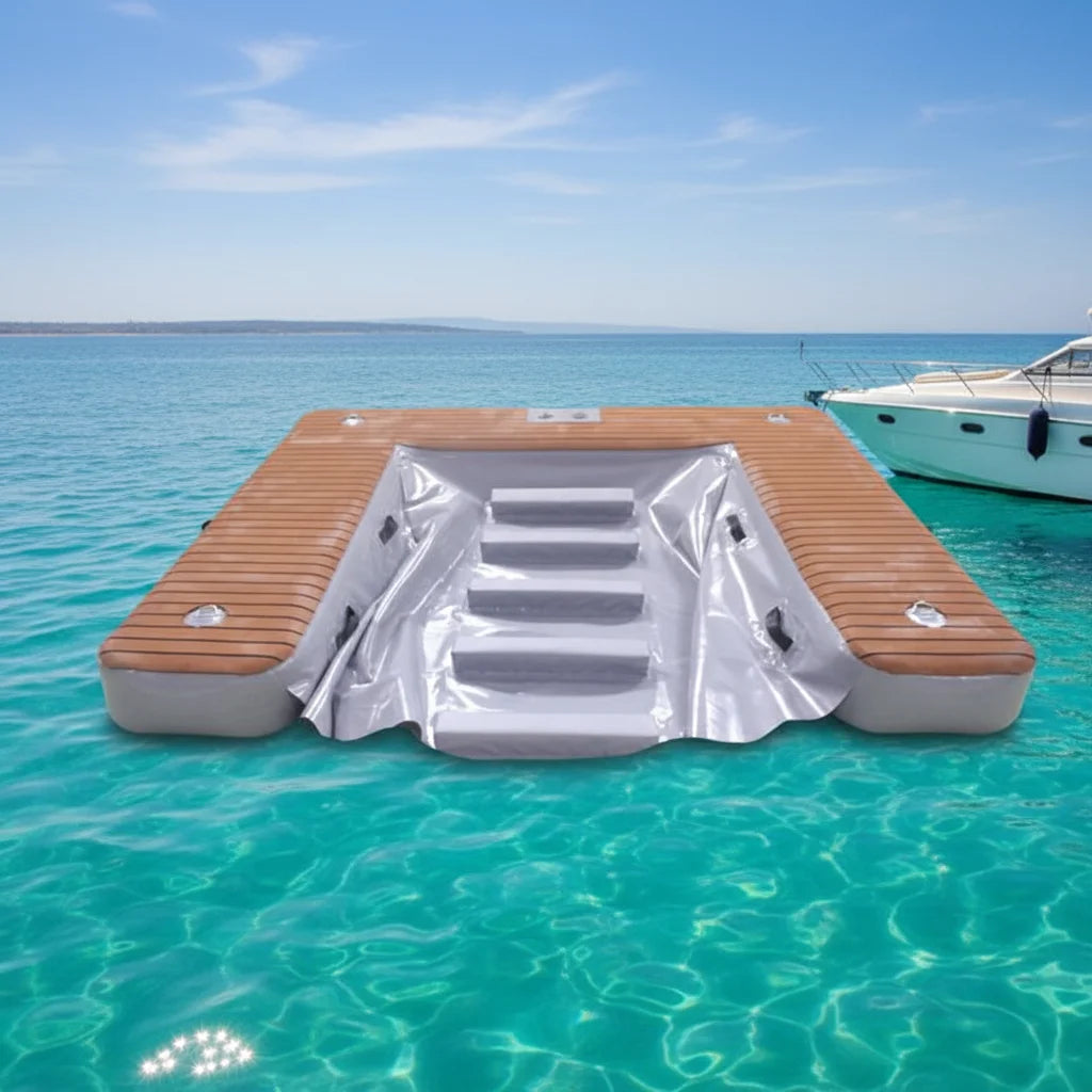 Durable Outdoor Drop-stitch Water Pool Inflatable Docks Yacht Sea Towing Platform Fishing Pontoon Inflatable Floating Platform