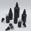 Stocks 5ml 10ml 15ml 20ml 30ml 50ml 100ml Black  Perfume Essential Oil Serum Glass Dropper Bottle Cosmetic Custom logo