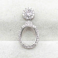 Sterling Silver 9*11mm Semi Mount Pendant Empty Frame Blank Support Setting S925 Base Holder Without Center Stone for DIY Inlay