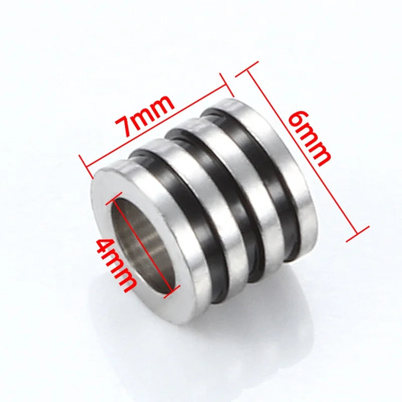 Super Popular Stainless Steel Cylinder Geometry Spacer Beads With Black Color for Men & Women DIY Jewelry Accessories & Findings