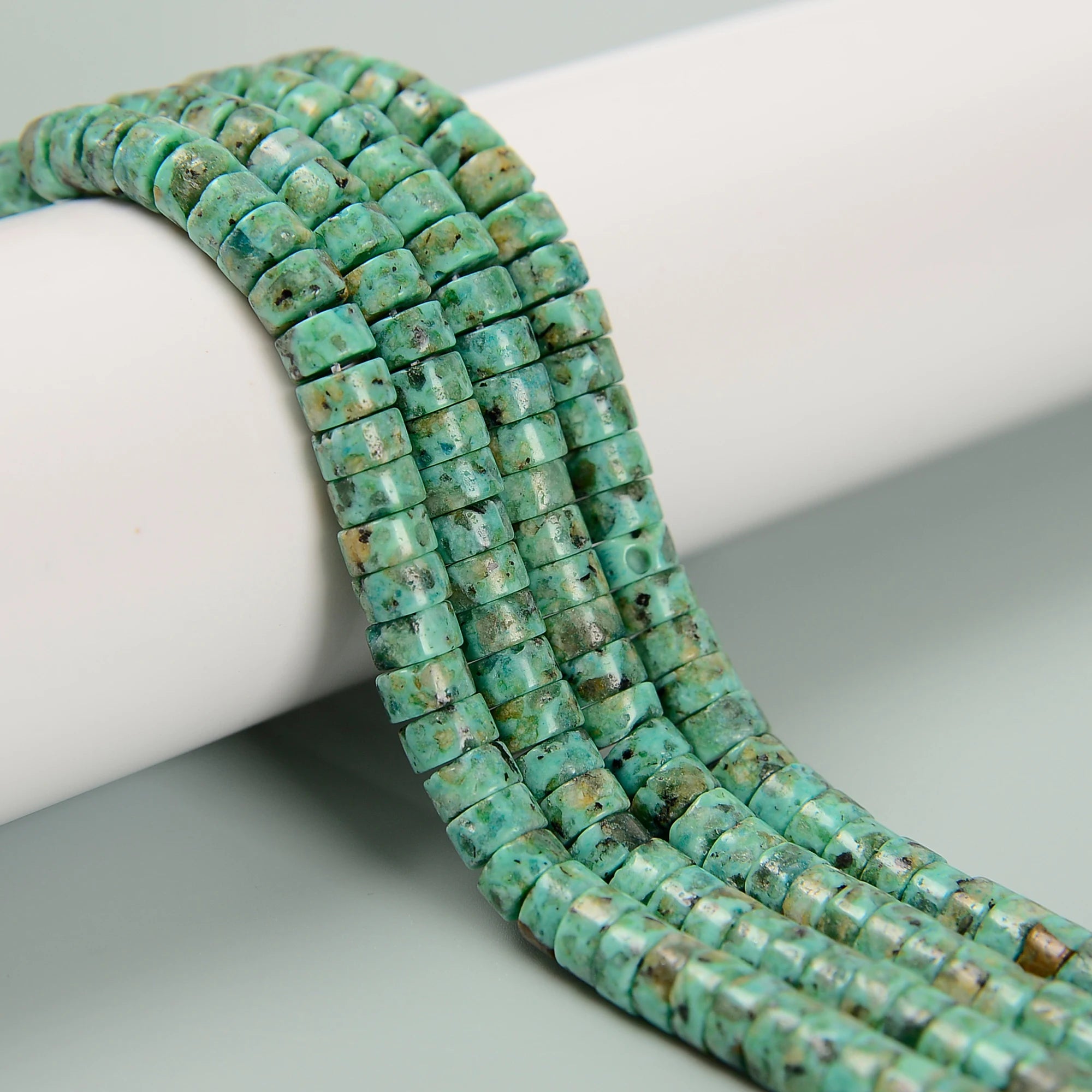 Perles Turquoises 2x4mm 3x6mm Dyed African Turquoise Rondelle Bead Strands Heishi Stone Beads for Jewelry Making