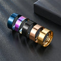 Personality Wide Stainless Steel Gold Plated Couple Ring Fashion Hip Hop Punk Style Luxury High Stainless Steel Ring