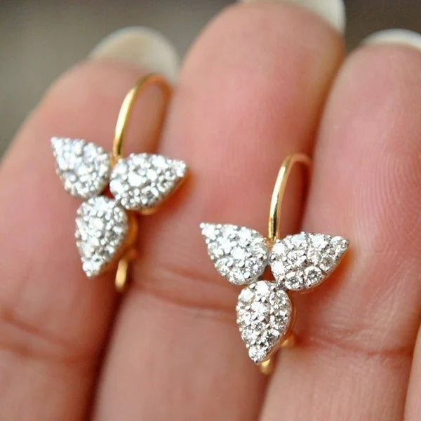 CAOSHI Sweet Lovely Jewelry Three Stone Dots Dangle Charm Dangling Earring CZ Trendy Dainty Cute Earrings for Women Girls