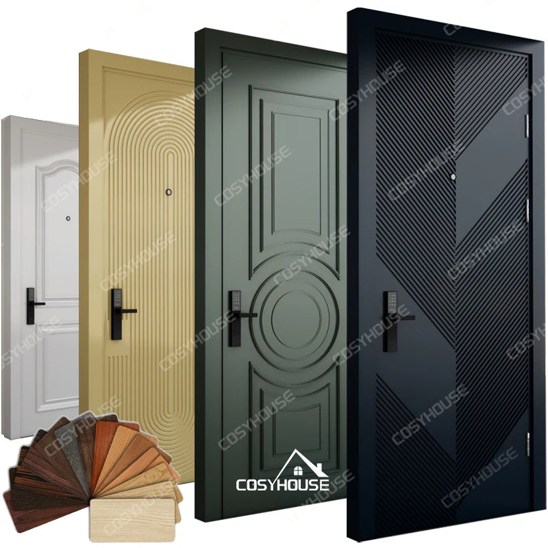French Style Soundproof Solid Wood Door Internal Timber Bedroom Door Prehung Interior Wooden Doors for Houses Home and Villa