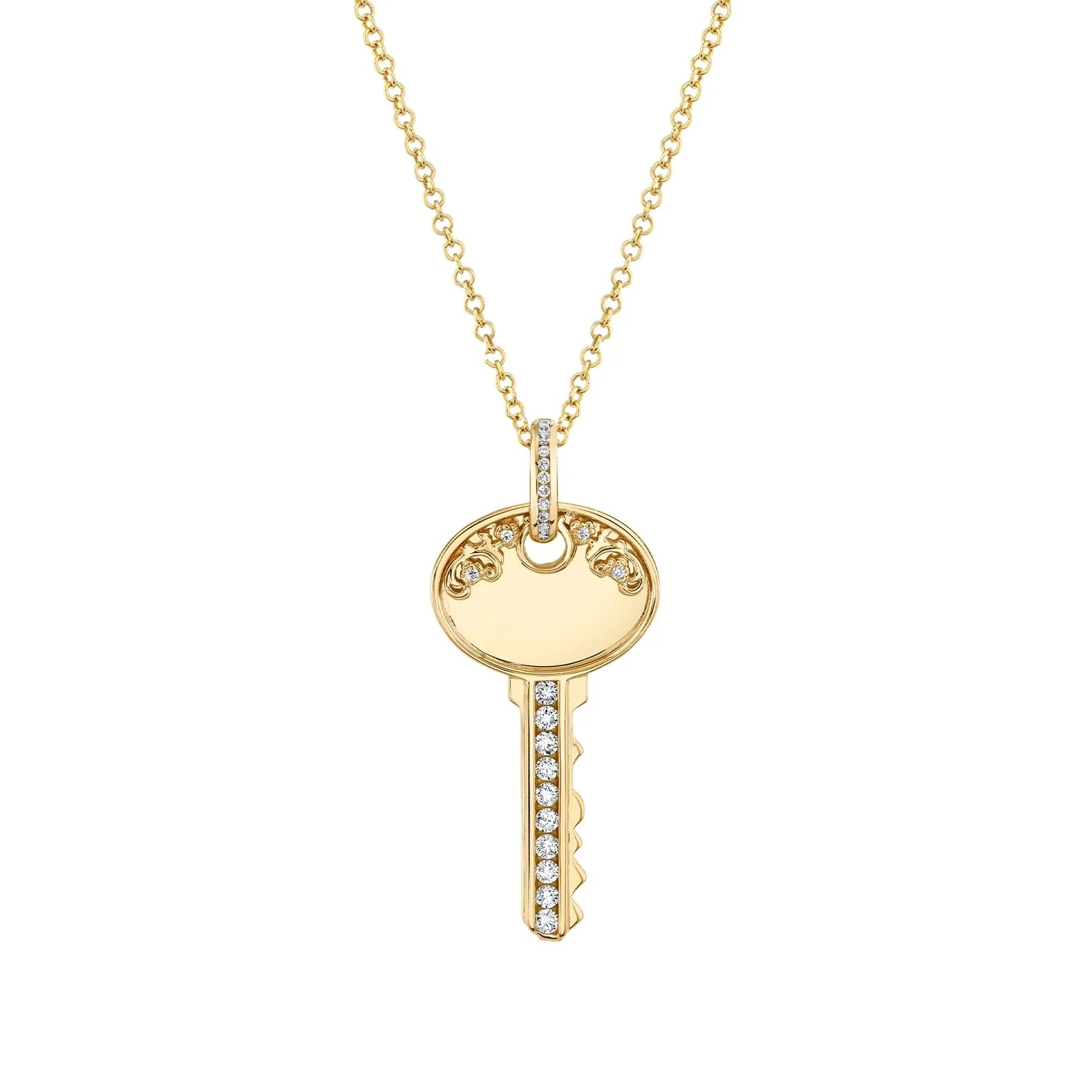 LOZRUNVE 925 Sterling Silver Fashion Jewelry Diamond CZ Holiday Trip Key Pendant Necklace for Women