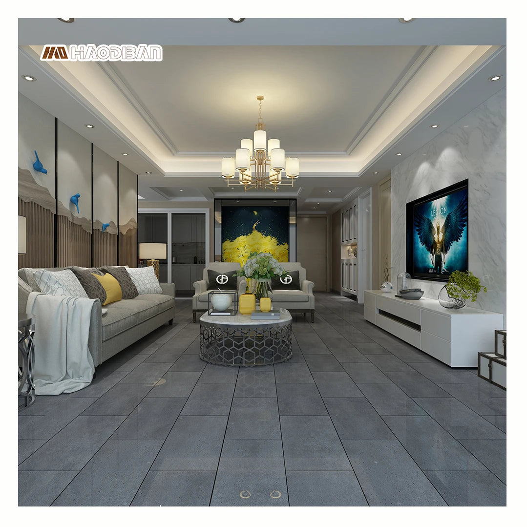 304.8*609.6mm 457.2*457.2mm Solid Grey Color Stone Marble Design Luxury Vinyl Tile LVT Planks Flooring