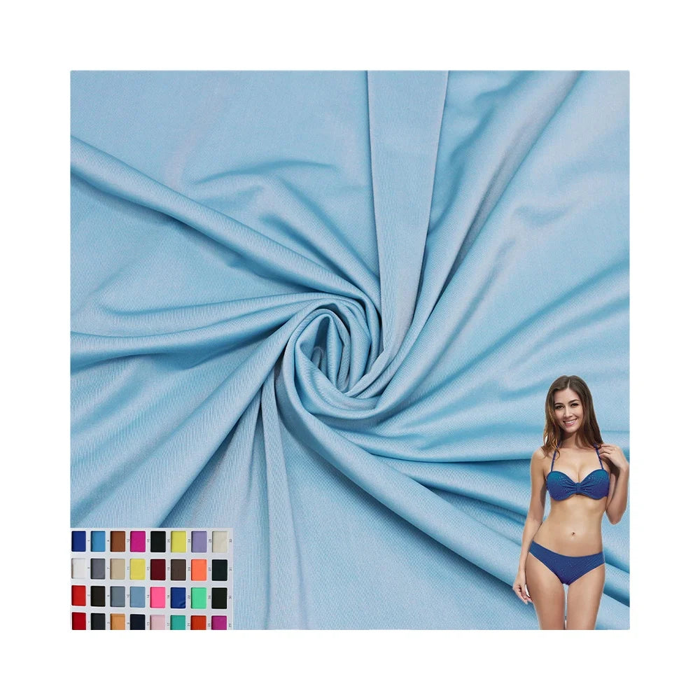 High Quality Breathable Waterproof Elastic Stretch  Swimwear Knitted  Nylon Spandex 4 Way Stretch Swimsuit Bikini Fabric