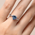 ATTA Fine Jewelry Custom 925 Sterling Silver Luxury Heart Shape Women Engagement Anniversary Party Blue Spinel Rings for Women