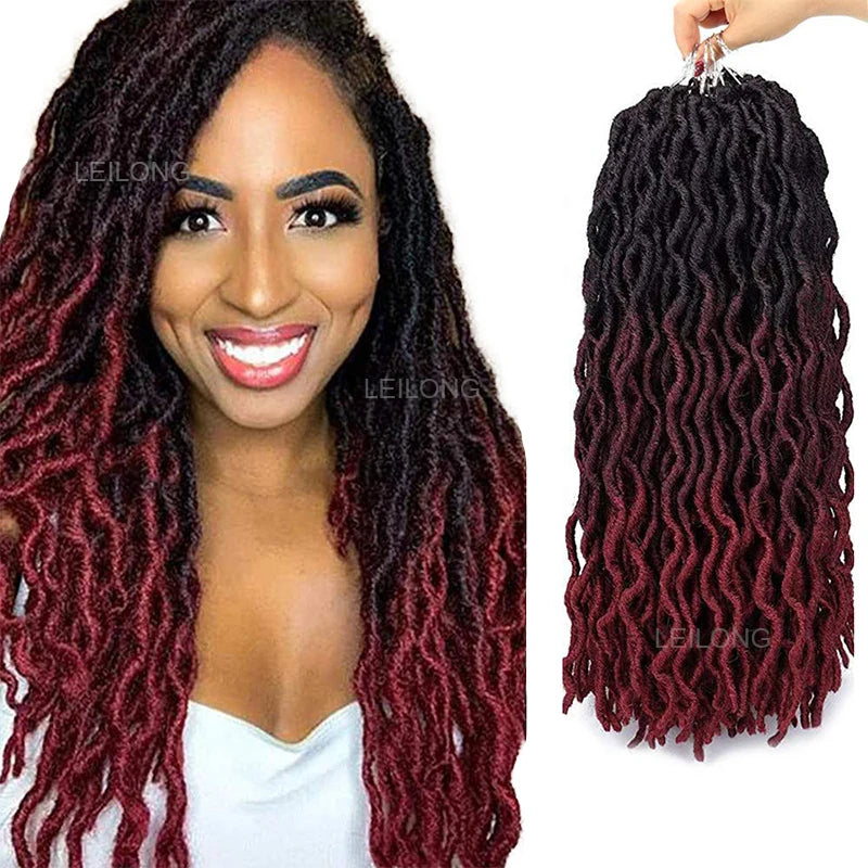 14-24inch Faux  Crochet Hair Extensions Gypsy Locs Synthetic Braiding Hair Goddess Locs Curly Crochet Braids Hair Wave Gyps Locs