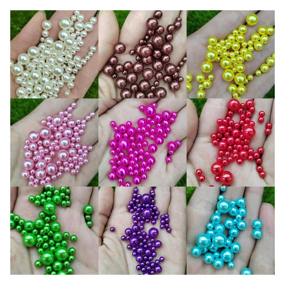 Christmas Color Acrylic Round Ball Beads Without Hole for Craft Decorations Slime Fillers 500G/bag