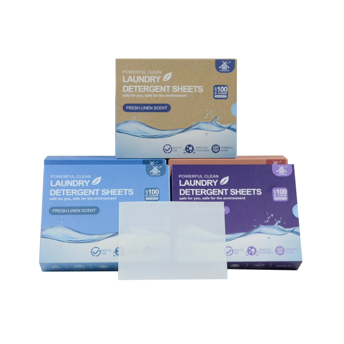OEM Eco-Friendly Solid Laundry Detergent Sheet Tablets Soap Paper Washer Strips for Apparel Use