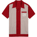 Wholesale Fashion Color Blocked Blouse for Men Short Sleeves Turndown Collar Button Shirts Casual Cozy Tops with Pocket