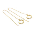 Minimalist Cute 925 Silver Gold Plated Line Chain Tassel Drop Earrings Ear Cuff for Women