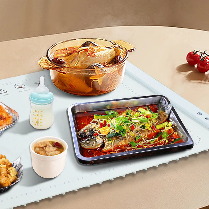 CE FCC UL Certificate Amazo Ali Silicone Electric Adjustable Temperature Control Food Warming Tray Heating Plate Mat Table Plate