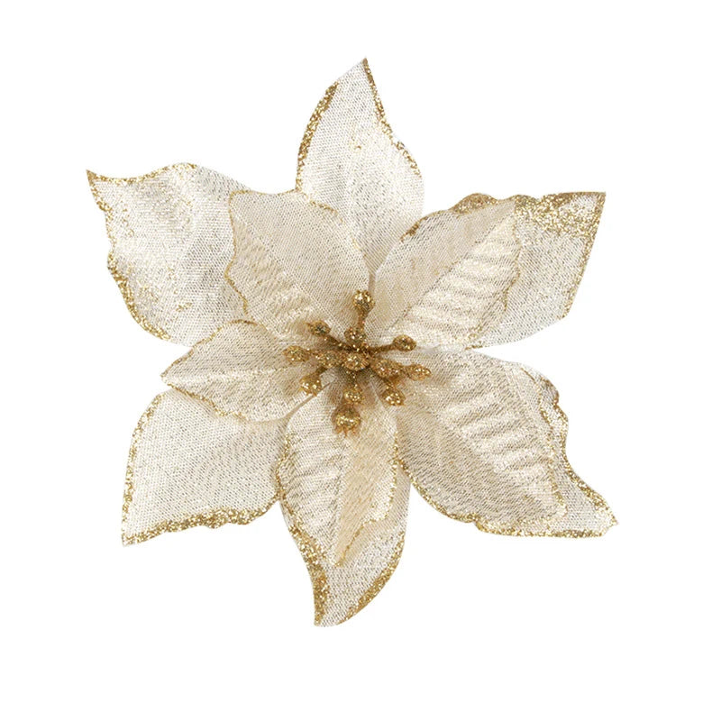 13cm PVC Customized Color Phnom Penh Flower Christmas Floral Accessories and Decorations Artificial Holiday Tree Flowers
